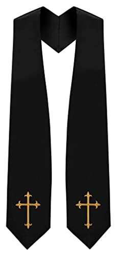 CLERKMANS Choir Stole with Crosses - color: Black
