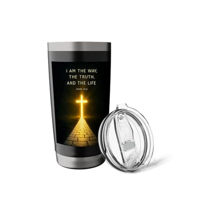 I Am the Way, the Truth, and the Life Powerful John 146 Stainless Steel Insulated Tumbler - color: Black