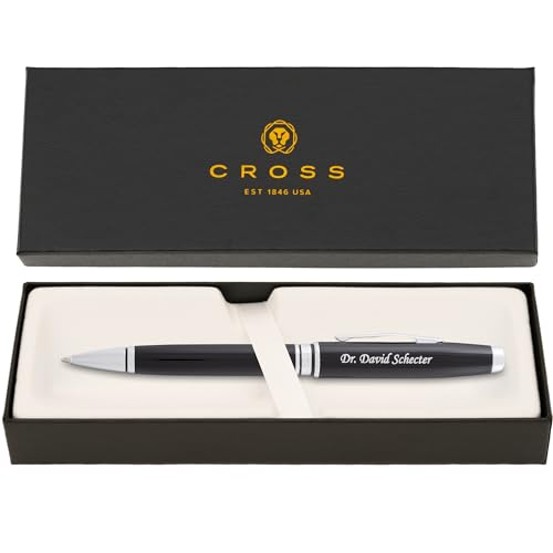 Cross Coventry Personalized Ballpoint Pen in Black Lacquer with Chrome Trim - color: Black