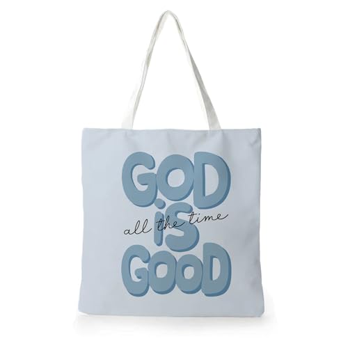 Preppy Coquette Pink Tote Bag, Trendy Shoulder Canvas Tote Bags, Durable Reusable Grocery Bag for Shopping and Travel - color: Blue God