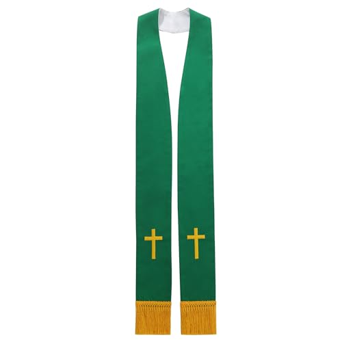 BLESSUME Church Clergy Pastor Reversible Stole - color: Green and White 1
