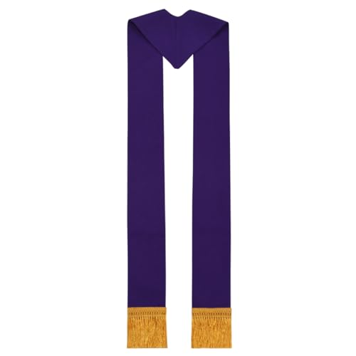 BLESSUME Church Clergy Pastor Cross Embroidered Stole - color: Purple 7