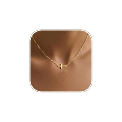Gold Cross Necklace for Women, Dainty Small Cross Pendant - color: Necklace03