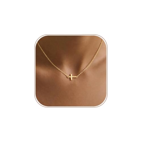 Gold Cross Necklace for Women, Dainty Small Cross Pendant - color: Necklace03