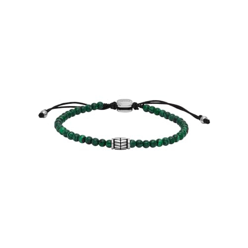 Fossil Men's Beaded Bracelet - color: Malachite/Green