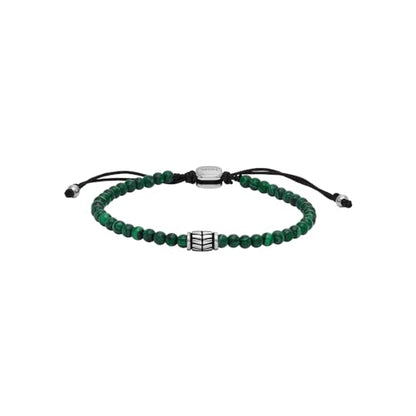 Fossil Men's Beaded Bracelet - color: Malachite/Green