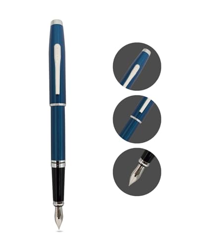 Cross Coventry Blue Lacquer Fine Nib Fountain Pen - color: Blue, style: Fine Nib