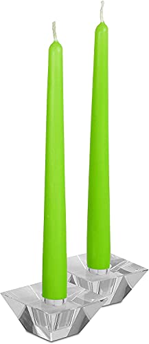 Hyoola Tall Taper Candles - 10 Inch Lime Green Unscented Dripless Taper Candles - 8 Hour Burn Time - 4 Pack - color: Lime Green, size: 10 Inch