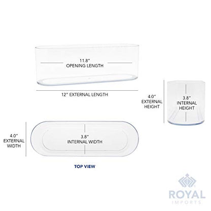 Royal Imports Oval Plastic Cylinder Flower Vase Non-Breakable Acrylic 4" - color: Clear