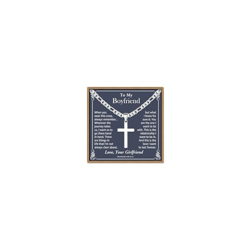 IEFLIFE Gifts for Son Men - Gifts for Son Grandson Boy Cross Necklaces - color: Boyfriend