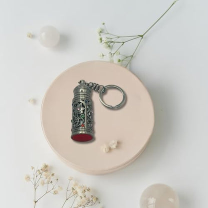 Anointing Oil Bottle Keychain - color: Pewter