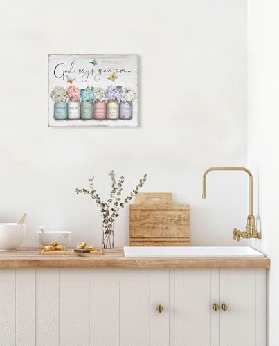 Inspirational Bible Verse Wall Art: God Says You Are Wall 12" x 15" - color: God Says You Are, size: 15"L x 12"W