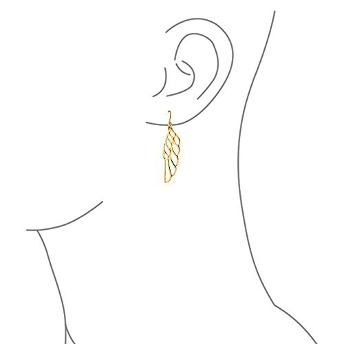 Spiritual Angel Wing Feather Earrings Rose Gold Plated .925 Sterling Silver - color: Gold-Tone