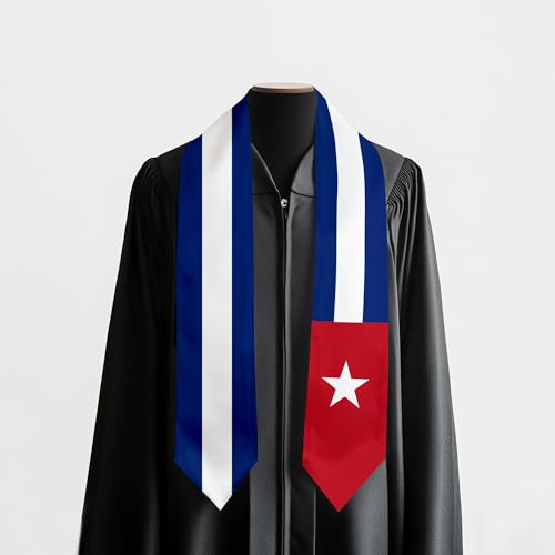 Graduation Satin Sash Scarf 72" Stole - color: Cuba Flag