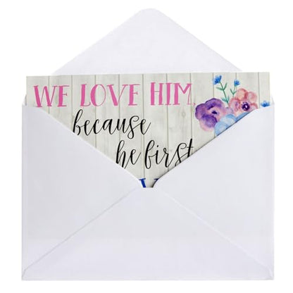 BEST PAPER GREETINGS Inspirational Cards with Envelopes - 180 Pack, 4 x 6 in, 6 Floral Designs - Christian Greeting Cards with Scripture Encouragement & Bible Verse Notes - size: 180-pack