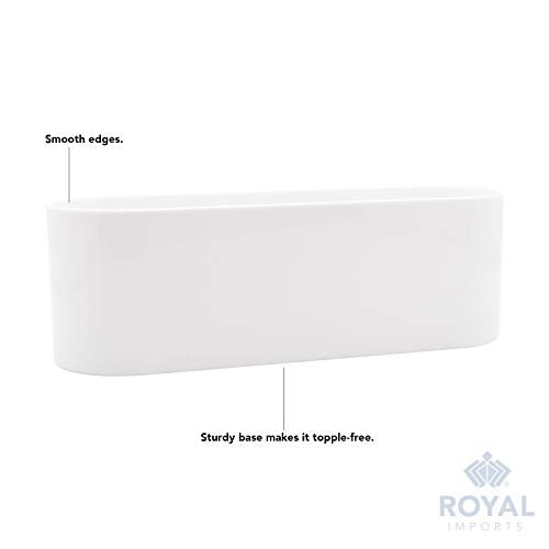 Royal Imports Oval Plastic Cylinder Flower Vase Non-Breakable Acrylic 4" - color: White