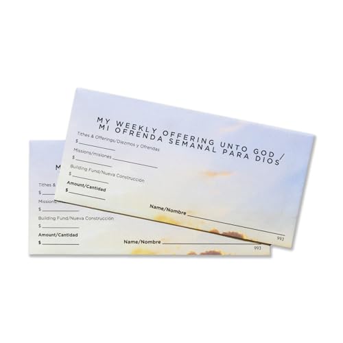 Weekly Offering Envelopes for Church | Mi Ofrenda Semanal Para Dios | English and Spanish | 3" x 6 5/16" | Pack of 100