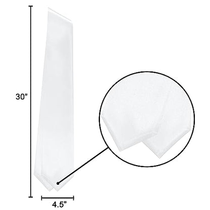 Plain Graduation Stole Sash 60 Inch Unisex Adults Solid - color: White Stole