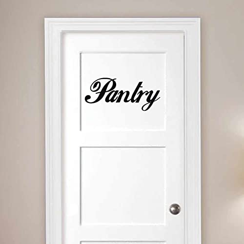 Scripty Pantry Text 11 inch Black Indoor Wall Vinyl Decal - color: Black, size: 11 Inches
