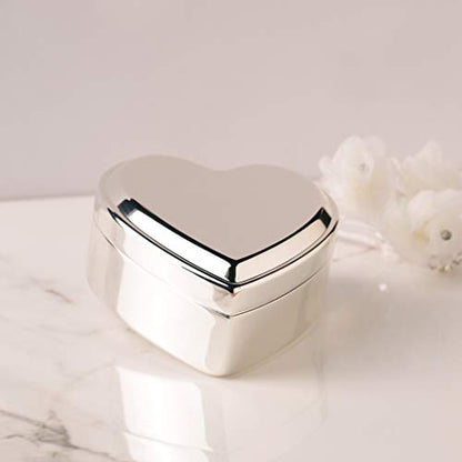 Cherished Moments Personalized Cross Jewelry Box, Heart Keepsake - color: Silver-Custom Cross