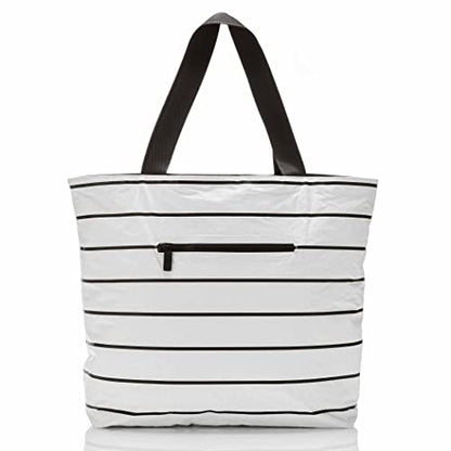 ALOHA Collection Day Tripper Tote | Lightweight, Packable, and Splash-Proof Beach Tote Bag | Easy to Clean - color: Pinstripe, size: One Size - Zipper Tote