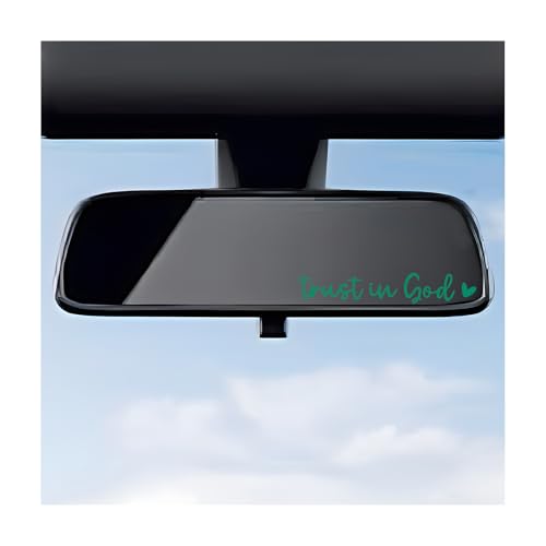 DXNQ 4PCS Trust in God Rearview Mirror Decals, Automotive Vinyl Rear View Mirror Decorative Stickers, Waterproof Trust in God Stickers for Car Truck Laptop, Car Accessories (Green) - color: Green, size: 4PCS