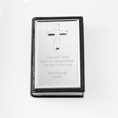 THINGS REMEMBERED First Communion Black Rosary and Engraved Keepsake Box