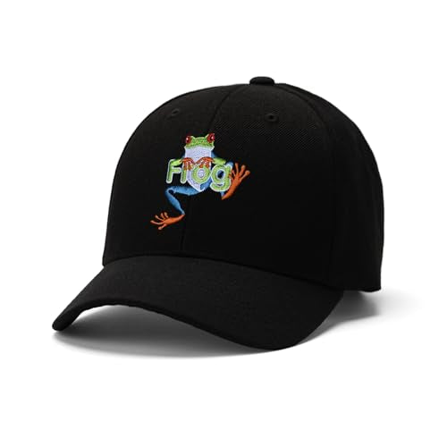 Embroidered Baseball Cap for Women Men Adjustable Baseball Hat Black Baseball Cap Trucker Hat - color: Frog