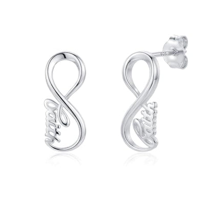 14K Gold Plated Sterling Silver Cross Drop Earrings - color: Infinity-Silver