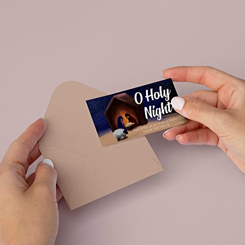 O Holy Night, Isaiah 9:6, Bulk Pack of 25 Christmas Affirmation Scripture Cards for Kids, Pass it On Christian Bible Verse Cards for Sunday School, Childrens Church, & Youth Group Ministry