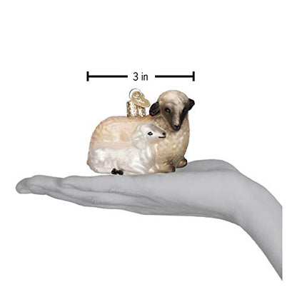 Old World Christmas Sheep with Lamb Glass Blown Ornament for Christmas Tree, Handcrafted Holiday Decoration, Farm Animal Collection - style: Sheep with Lamb