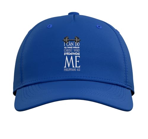 Can Do All Thing Through Christ Bible Verse Church Camp VBS Adjustable Baseball Hat - color: Royal Blue