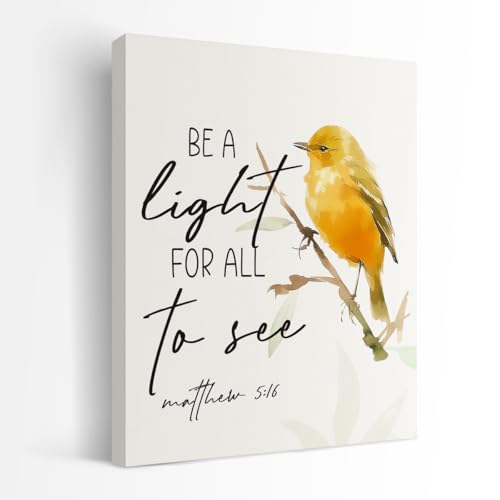 SZERE Inspirational Christian Bird Framed Wall Art Poster, Be a Light for All to See Bible Verse Scripture Canvas Prints Artwork Wall Decor for Home Bedroom Living Room Church Office, 11x14 Inch - color: bird bible 4