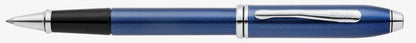 Cross Townsend® Polished Translucent Cobalt Blue Engraved Diamond Cut Pattern with Polished Chrome Appointments Selectip® Rollerball Pen