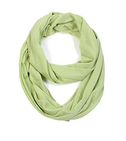 Super Soft Cotton Blend Lightweight Solid Color Multi Loop Infinity Scarves - color: Green