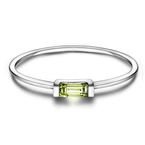 Helonley Birthstone Stack Rings for Women: 925 Sterling Silver Stacked Ring - color: Birthstone Aug.