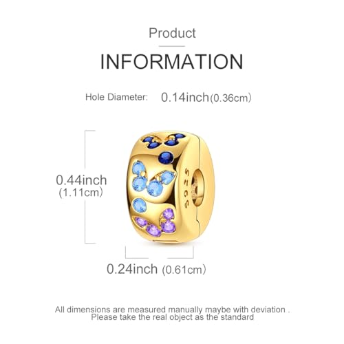 Clip Stopper Beads Fit For Pandora Bracelet, Spacer Charms For Bracelets - color: Gold Butterfly-2Pack