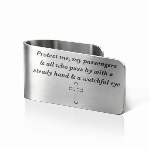 Christian Prayer Car Visor Clip, Safe Driving Gifts for New Driver - color: Sliver10
