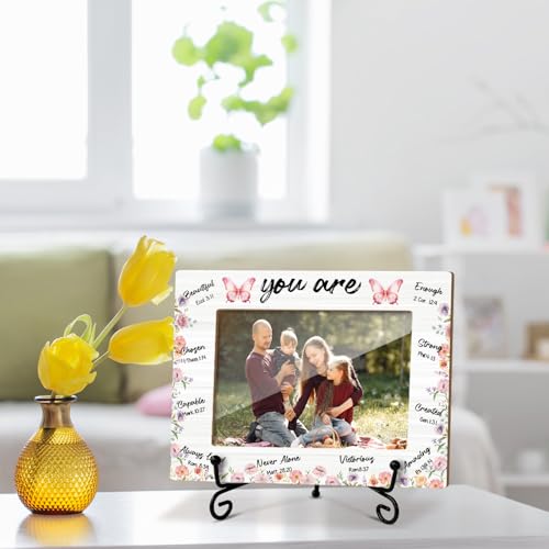 Christian Picture Frame, Inspirational Scripture Picture Frame, Wooden Photo Frame With Stand, Religious Gifts for Family Friends Coworker, 4x6 Photo Frame Home Office Desktop Display Decorations -11 - style: Christian -B