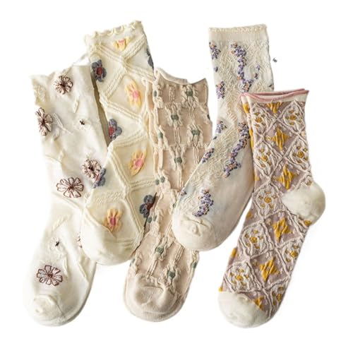 Lavish Lavender Argyle Socks for Women, Lightweight Dress Socks - color: 5pair-white
