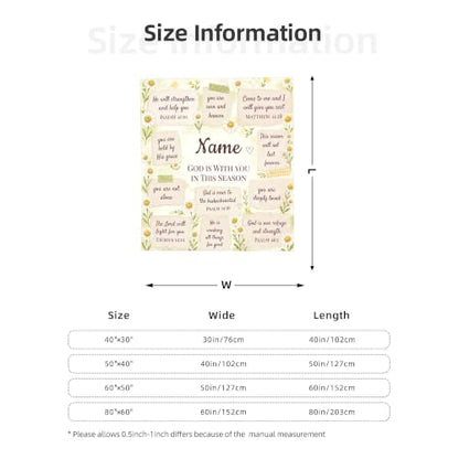 Personalized Christian Blanket for Women, Custom Name Scripture Throw Blanket with Bible Verse, Religious Faith Gift for Mom Daughter Sister Friend, Sympathy Birthday Christmas Baptism Gift - color: Background Pattern 7