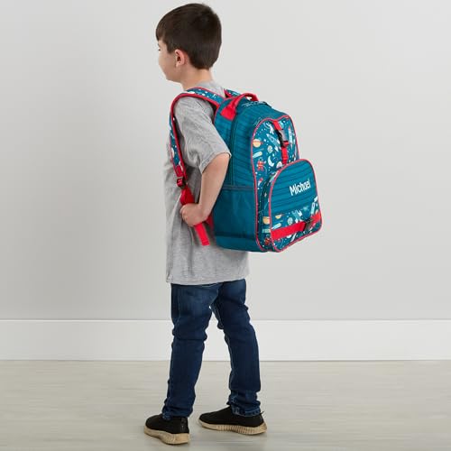 Personalization Universe Kids Backpack - Space Embroidered All Over Print by Stephen Joseph, Perfect for Boys and Girls, Customizable School Bag with Name, Personalized Embroidered Bookbag - style: Space