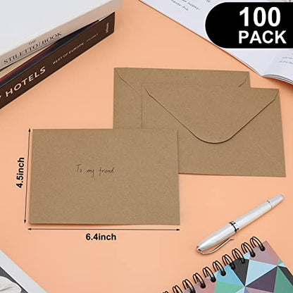 Keketer 50 Pack Kraft 4x6 Envelopes, Contour Flap A4 Envelopes for Engagement Invites, Weddings Invitation, announcements, Baby shower, Perfect for RSVP Card 120gsm, 4.5 x 6.4 Inches - 100% Recycled - color: Kraft-50