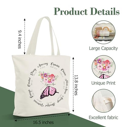 Christian Gifts Canvas Tote Bag Aesthetic for Women - style: You Are