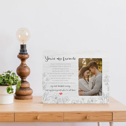 Soul Mates Picture Frame Gifts for Couple, Boyfriend Girlfriend Frame, You're My Favorite Gifts for Women Men Wooden Picture Frames. 4x6 inch Photo - color: Turquoise