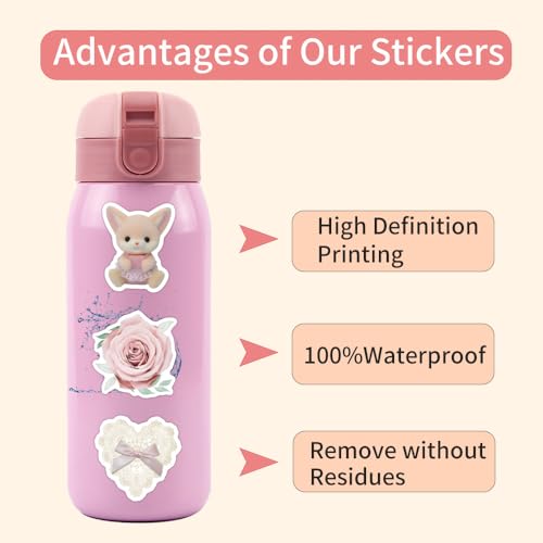120Pcs Coquette Stickers for Girls.Waterproof Cartoon Cute Decals for Water Bottles Laptop Notebook Phone Guitar Scrapbook.Aesthetic Stickers Gifts for Women Teens Adults. - color: 120 - Coquette Aesthetics