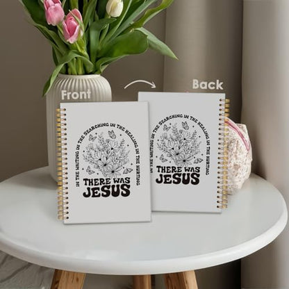 Bible Notebooks for Note Taking, Floral Christian Notebook Journal, Christian Gifts for Women, Where the Jesus Hardcover Spiral Notebook 5.5x8.3 - color: Jesus