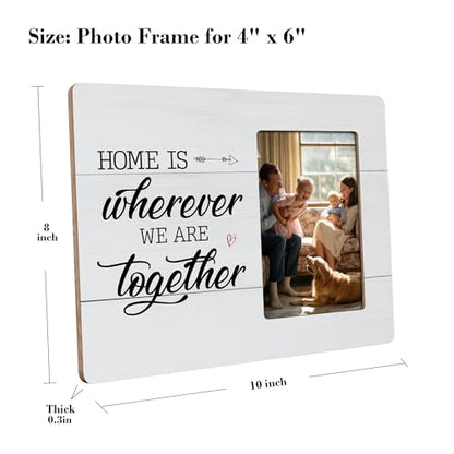 Housewarming Gifts Picture Frame, Family & New Home Gift, Home Is Wherever We Are Together Frames Fits 4x6 Photo - color: Yellow