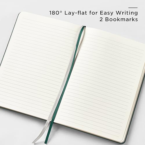 &And Per Se Lined Journal and Pen Set, A5 Leather Hardcover Notebook with Pen & Stationary Set, 160 Pages 100GSM Thick Ruled Paper Journal for Business Work Writing (Green) - color: Green