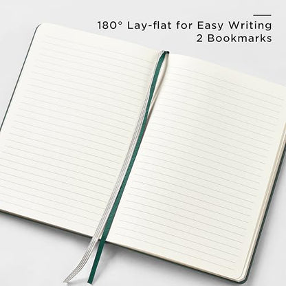 &And Per Se Lined Journal and Pen Set, A5 Leather Hardcover Notebook with Pen & Stationary Set, 160 Pages 100GSM Thick Ruled Paper Journal for Business Work Writing (Green) - color: Green